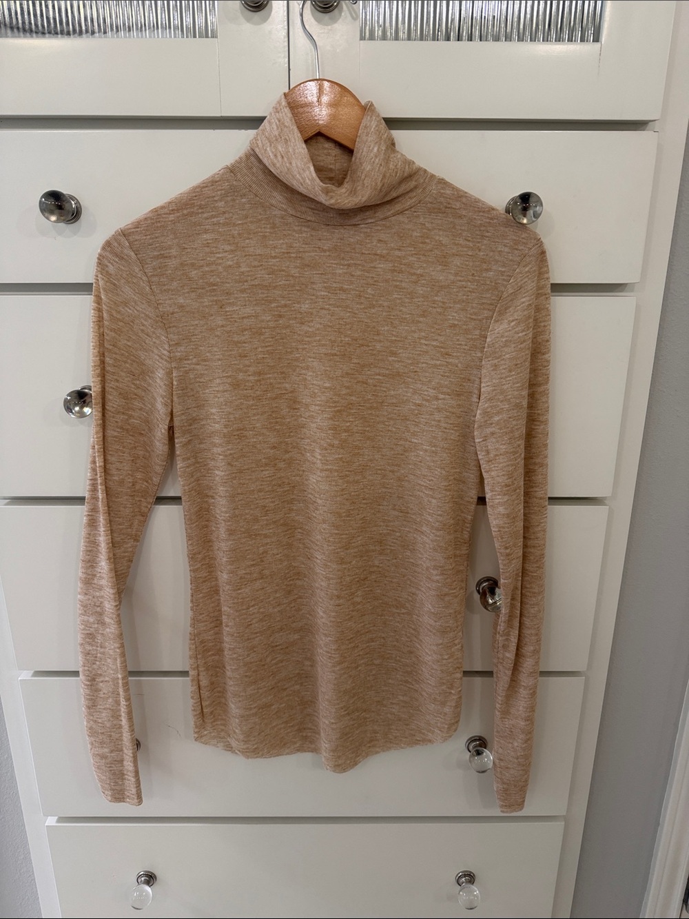 Molly Bracken Beige/Tan Cowl Neck Long Sleeve Sweater
